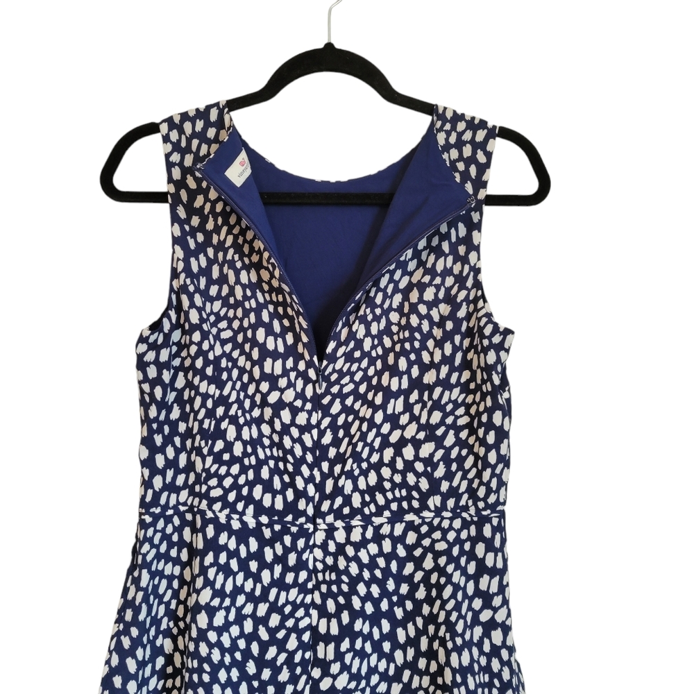 Vineyard Vines Blue Painted Dots Tiered Ruffle Sleeveless Mini Dress, Size 6 - Picture 7 of 8